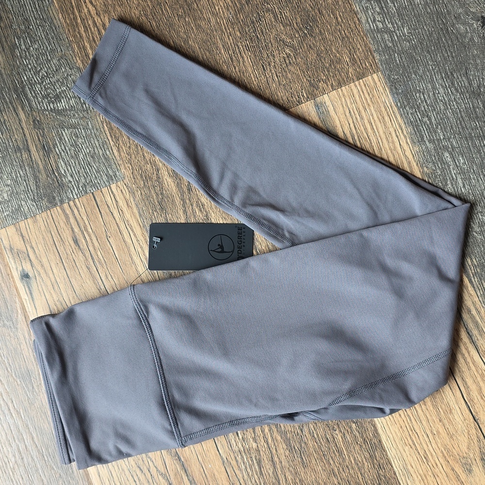 Workout Leggings 90 Degree By Reflex Grey Small 28"